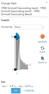 Screenshot of the options for customizing a data visualization option in ArcGIS Online 